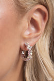 Paparazzi Floral Focus - Pink Hoops Earrings