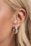Paparazzi Floral Focus - White Tiny Hoops Earrings