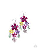 Paparazzi Floral Fountain- Pink Earrings