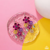 Paparazzi Floral Fountain- Pink Earrings