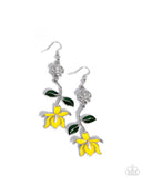 Paparazzi Floral Fractal- Yellow Earrings