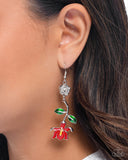 Paparazzi Floral Fractal- Red Earrings