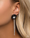 Paparazzi Floral Fuel - Black Earrings