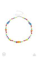 Paparazzi Flower Child Flair - Multi BL/MT w/purple Floral Seed Beads Necklace