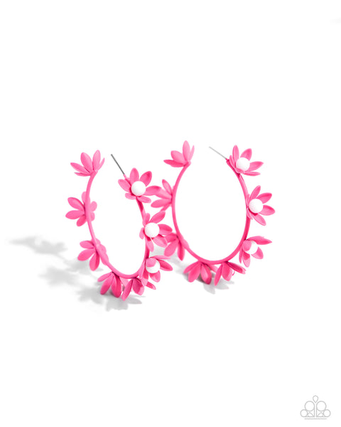 Paparazzi Flower Vine - Pink Hoops