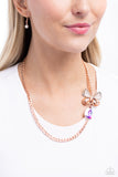 Paparazzi Fluttering Finesse - Rose Gold Necklace