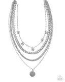 Paparazzi Fluttering Fringe- Silver Necklace