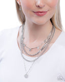 Paparazzi Fluttering Fringe- Silver Necklace
