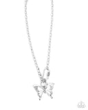 Paparazzi Fluttering Fuel- Silver Necklace