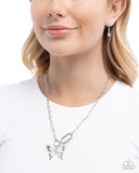 Paparazzi Fluttering Fuel- Silver Necklace