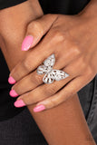 Paparazzi Flying Fashionista - White Opalescent Beads Ring