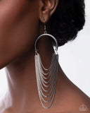 Paparazzi Focused Fringe - Black Earrings