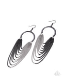 Paparazzi Focused Fringe - Black Earrings