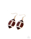 Paparazzi Football Facade- Brown Earrings