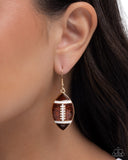 Paparazzi Football Facade- Brown Earrings