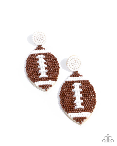 Paparazzi Football Fan- Brown Earrings