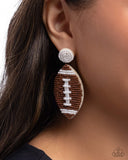 Paparazzi Football Fan- Brown Earrings
