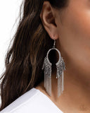 Paparazzi Free-Spirited Fringe- Silver Earrings