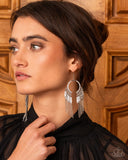 Paparazzi Free-Spirited Fringe- Silver Earrings