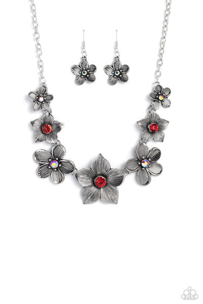 Paparazzi Free FLORAL - Red Necklace