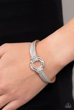 Paparazzi Free Range Fashion - Silver Leather Strips Bracelet
