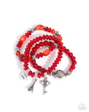 Paparazzi French Chic- Red Bracelet