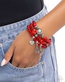 Paparazzi French Chic- Red Bracelet