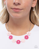 Paparazzi Frenetic Florals- Pink Necklace