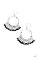 Paparazzi Fringe Fanfare - Black Beads Earrings