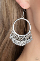 Paparazzi Fringe Fanfare - Silver Earrings