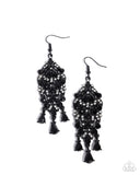 Paparazzi Fringe Film- Black Earrings