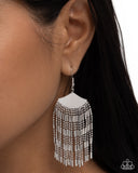 Paparazzi Fringe Foundation- Silver Earrings