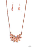 Paparazzi Frosted Florescence - Copper Marquise Cut Necklace