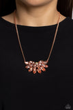 Paparazzi Frosted Florescence - Copper Marquise Cut Necklace