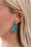 Paparazzi Fun-Loving Feature - Blue Hoops Earrings