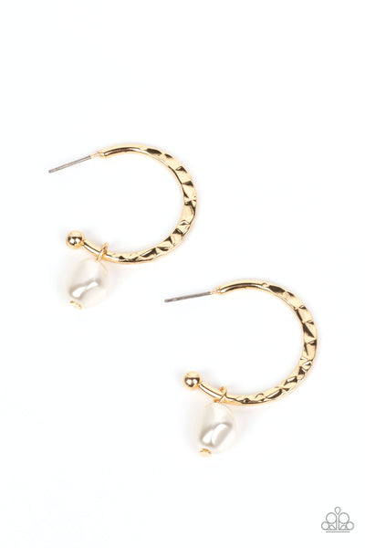 Paparazzi GLAM Overboard - Gold Hoops