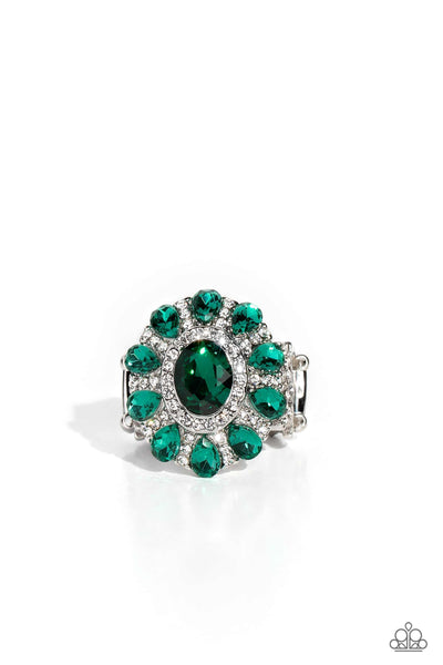 Paparazzi GLIMMER and Spice - Green Teardrop Gem Ring