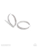Paparazzi GLITZY By Association - White Hoop Earrings