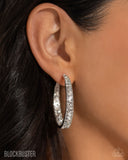 Paparazzi GLITZY By Association - White Hoop Earrings