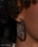 Paparazzi GLITZY By Association- Black Hoops