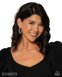 Paparazzi GLITZY By Association - White Hoop Earrings