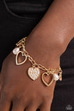 Paparazzi GLOW Your Heart - Gold Charm Bracelet