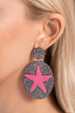 Paparazzi Galaxy Getaway - Pink Star Earrings