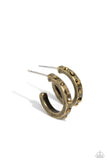 Paparazzi Gallant Glitz - Brass Hoops Earrings