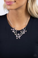 Paparazzi Gardening Group - Pink Marquise-cut Cat Eye Necklace