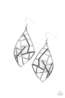 Paparazzi Geo Grid - Silver Earrings