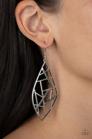 Paparazzi Geo Grid - Silver Earrings