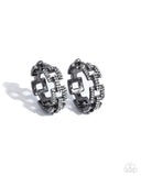 Paparazzi Geometric Glimpse - Black Hoops Earrings