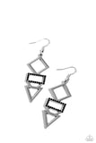 Paparazzi Glamorously Geometric - Black Earrings
