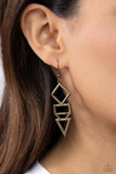 Paparazzi Glamorously Geometric - Brass Earrings